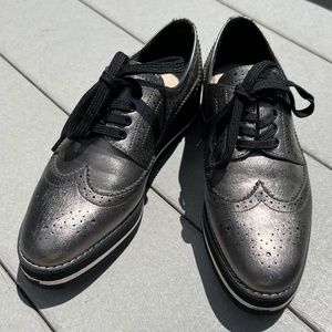 Gunmetal Metallic Oxfords